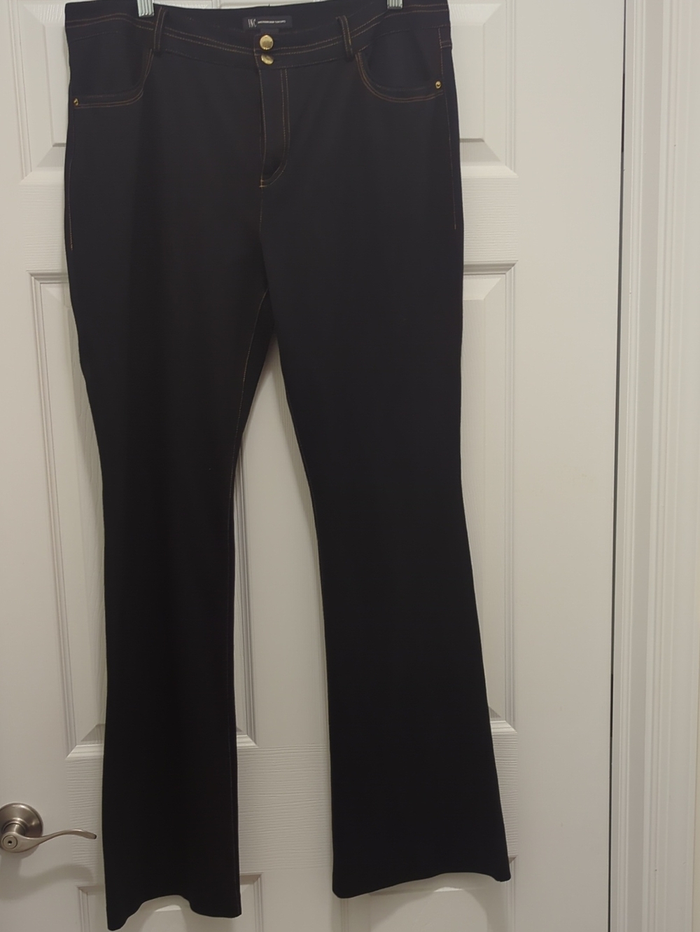 INC International Concepts Black Bootcut Jeans with Contrast Stitching